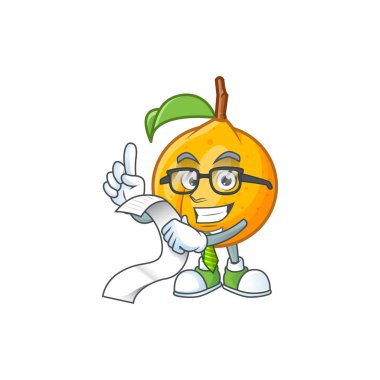 Maskot ile menü bütün hindistan cevizi karakter karikatür ile