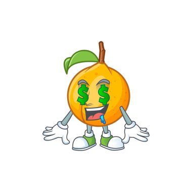 Beyaz arka plan üzerinde Para göz tohumu hindistan cevizi karikatür