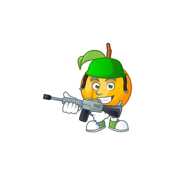Army seeds nutmeg with cartoon character style — Stock Vector