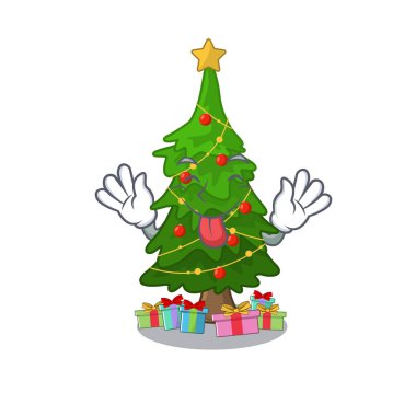 Dil dışarı noel ağacı oyuncak bir karakter şeklinde