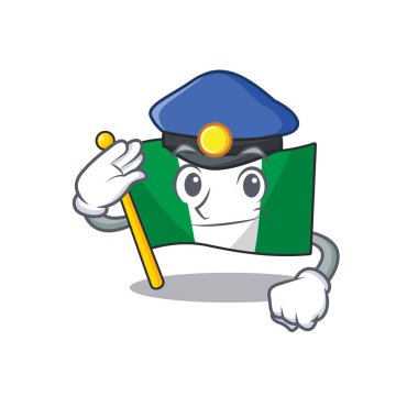 Police nigeria flag flew at mascot pole clipart