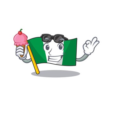 Dondurma bayrağı nijerya karakteri izole ile