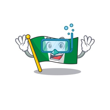 Dalış bayrağı nijerya karakteri izole