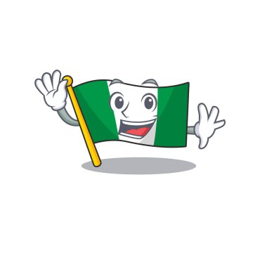 Karakteri izole bayrak nijerya sallayarak