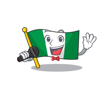 Şarkı bayrağı nijerya maskotu bir karikatür şeklinde