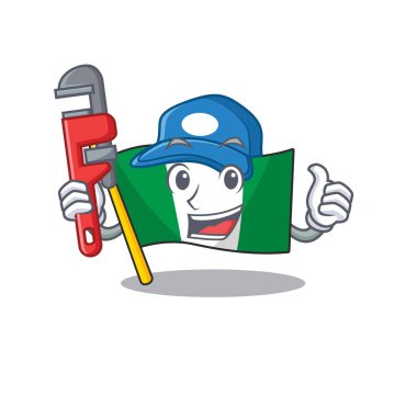 Tesisatçı nijerya bayrağı karikatür çekmecesinde katlanmış