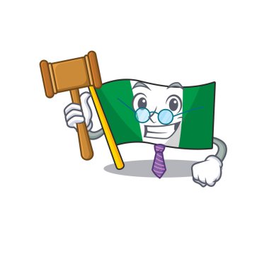 Yargıç nijerya bayrağı karikatür çekmecesinde katlanmış