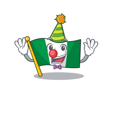 Palyaço nijerya bayrağı karikatür çekmecesinde katlanmış