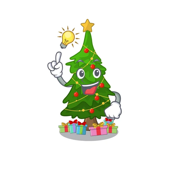 Tener una idea árbol de navidad juguete en forma de un personaje — Vector de stock