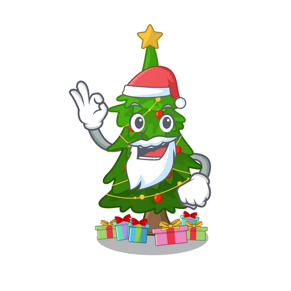Santa árvore de natal brinquedo em forma de um personagem — Vetor de Stock