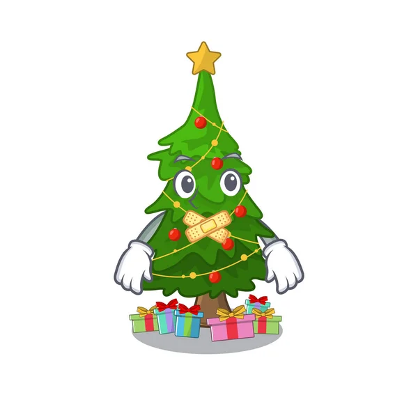無声クリスマスツリーのおもちゃは、文字を形作った — ストックベクタ