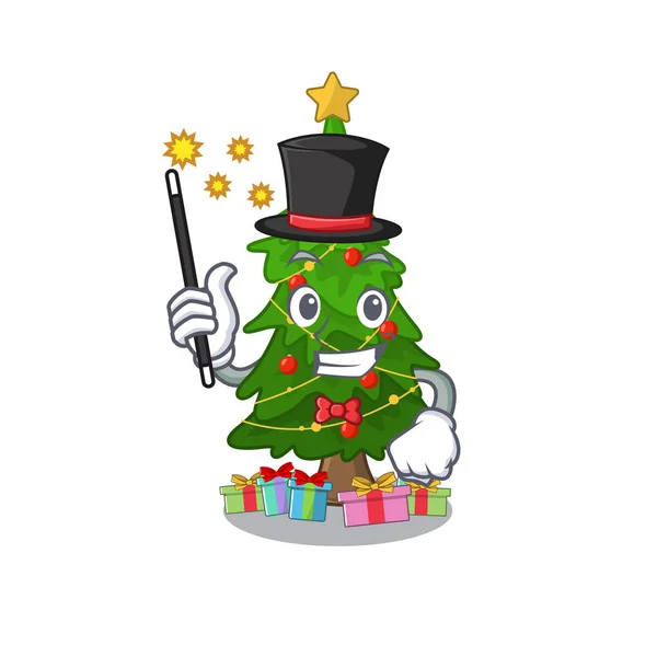 Magician brinquedo árvore de natal em forma de um personagem — Vetor de Stock