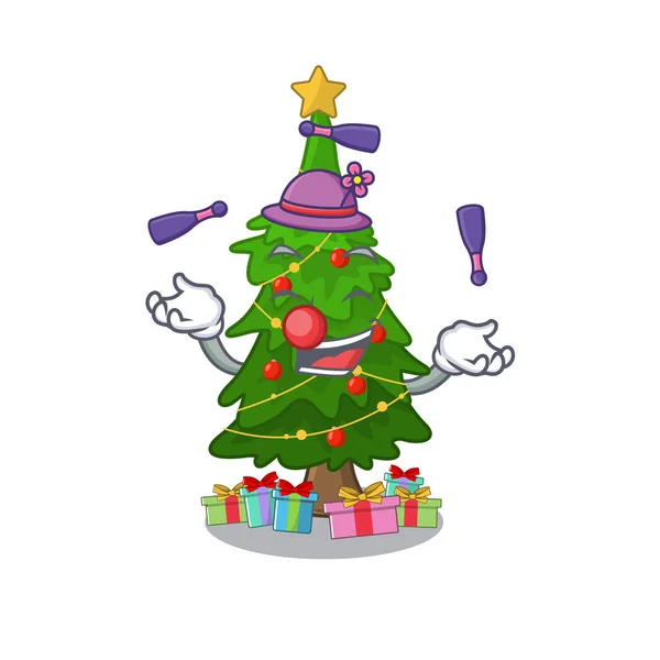 Malabares árbol de navidad juguete en forma de un personaje — Vector de stock