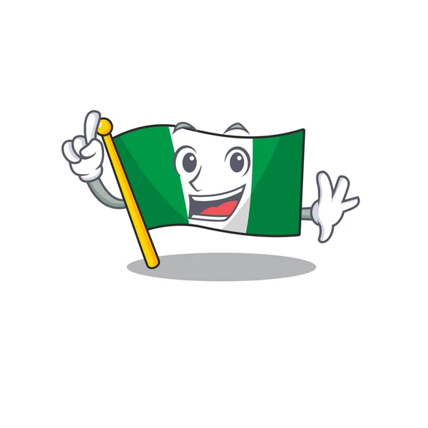 Karikatür çekmecesinde katlanmış parmak nijerya bayrağı — Stok Vektör
