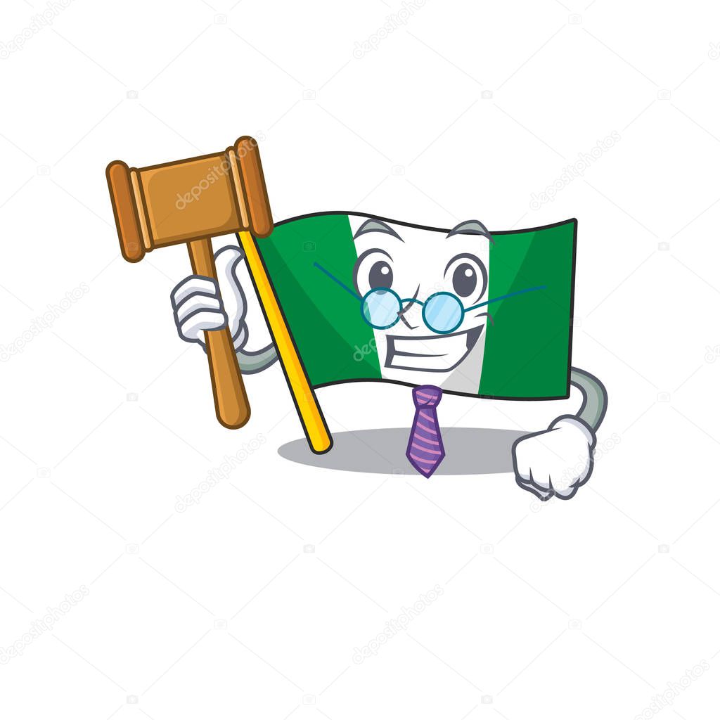 Judge nigeria flag folded in cartoon drawer