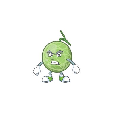 Beyaz arka planda çığlık kavun karikatür maskotu.