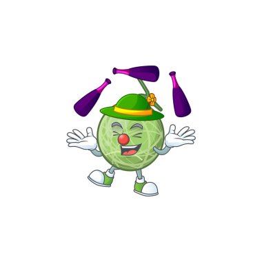 Meyve logosu için tasarım kavun çizgi film karakteri hokkabazlık.