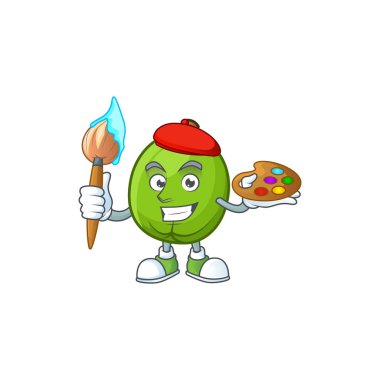 Organik bitki için Ressam casimiroa meyve karikatür