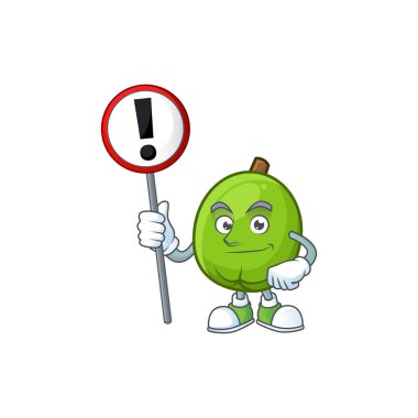 Organik bitki için işareti casimiroa meyve karikatür ile