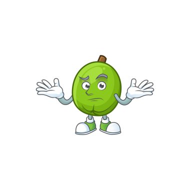 Beyaz arka plan üzerinde grinning taze casimiroa maskotu.