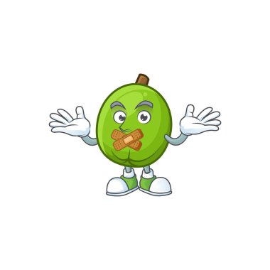 Karikatür maskot tarzı ile Sessiz casimiroa meyve.