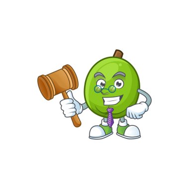 Karikatür maskot tarzı ile Yargıç casimiroa meyve.