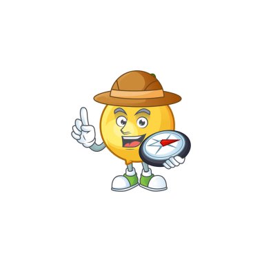 Karakter maskotu Explorer mundu meyve karikatür