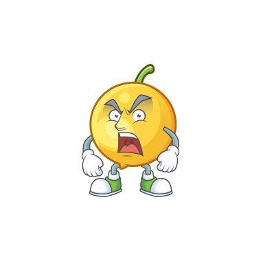 Karakter maskotu kızgın mundu meyve karikatür