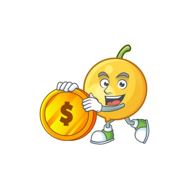 Karakter maskotu tarzı ile sikke olgun mundu getir.