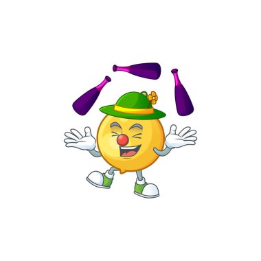 Karakter maskot tarzı ile olgun mundu hokkabazlık.