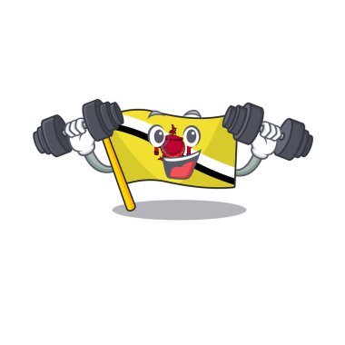 Bir karikatür fitness bayrağı brunei darussalam