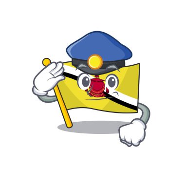 Polis bayrağı brunei darussalam bir karikatür