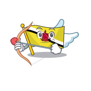 Cupid bayrak brunei darussalam bir karikatür üzerinde