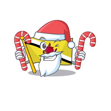 Karakter ile şeker bayrağı brunei darussalam ile Santa