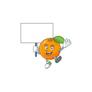 Yaprak yeşili ile kurulu turuncu meyve karikatür getir.