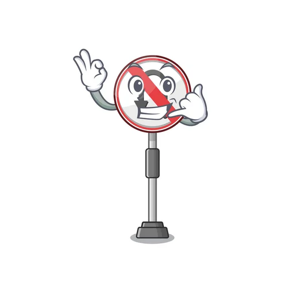 Bel me no u turn cartoon boven tafel — Stockvector