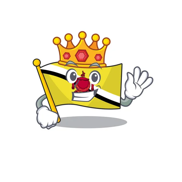 Drapeau roi brunei darussalam avec le caractère — Image vectorielle