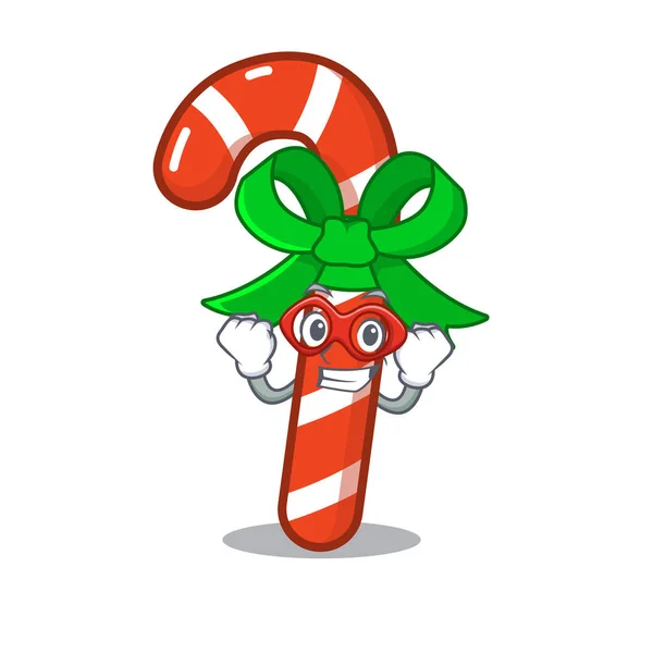 Super Hero Candy Cane geïsoleerd in het personage — Stockvector