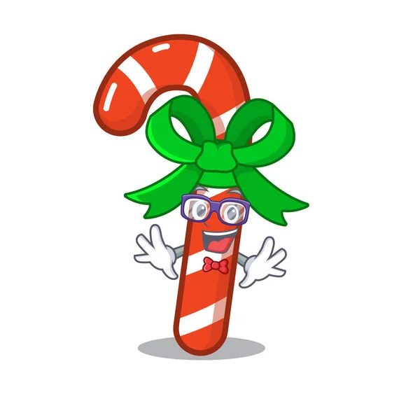 Geek Candy Cane geïsoleerd in het personage — Stockvector