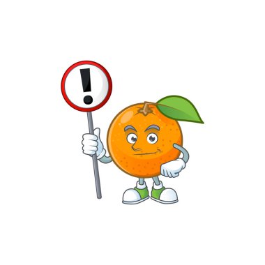 Yaprak yeşili ile işareti turuncu meyve karikatür ile.