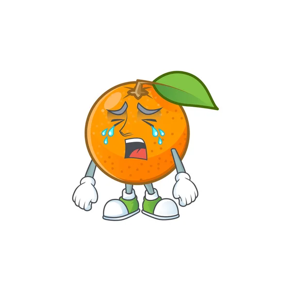 Κλάμα φρέσκο πορτοκαλί με σχήμα μασκότ καρτούν — Διανυσματικό Αρχείο