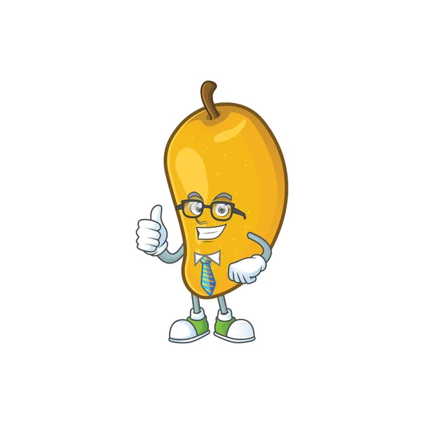 Affärsman tecknad av mango karaktär på en vit bakgrund. — Stock vektor