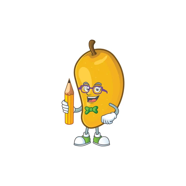 Студентський мультфільм персонажа манго на білому тлі . — стоковий вектор