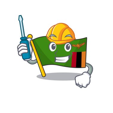 Çekmece maskotu otomotiv zambiya karakter bayrağı