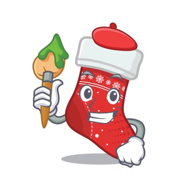 Sanatçı noel çorap karikatür dolapta katlanmış