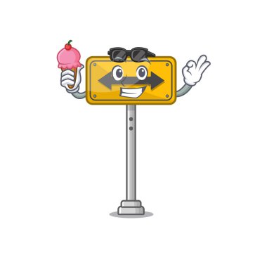 Her iki tarafta şekilli karakter dondurma pass ile