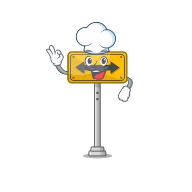 Şef her iki tarafta şekilli karakter geçmek