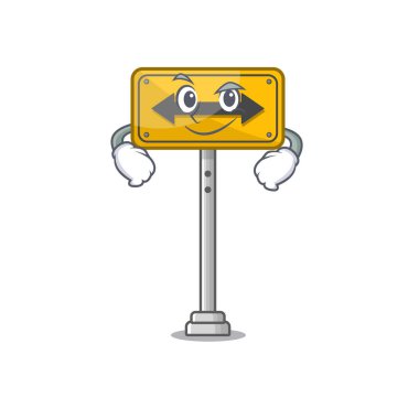 Her iki yan şekilli karakter üzerinde sırıtan geçiş