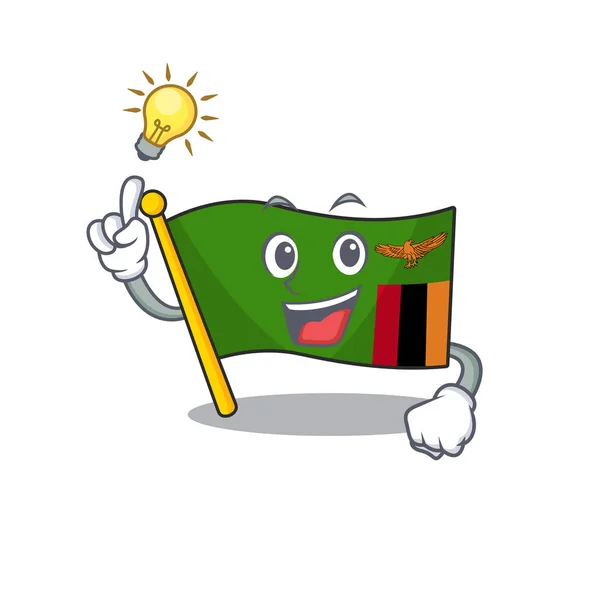 Tener una idea zambia carácter bandera en el cajón de la mascota — Vector de stock