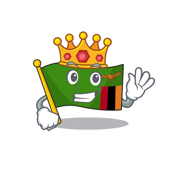 Bandera de personaje de King zambia en el cajón de la mascota — Vector de stock